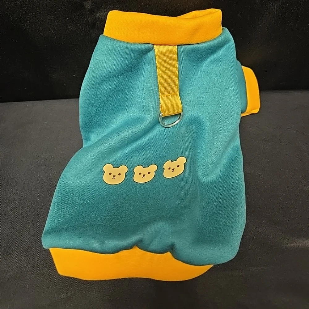 Size Small Dog Apparel Vest Green & Yellow With Bears